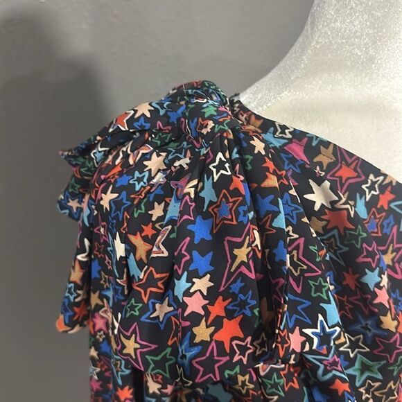 J. Crew One Shoulder Kaleidoscope Star Print Top 10 - Picture 5 of 6